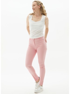 Selen Normal Bel Standart Pembe Kadın Pantolon 24YSL5187