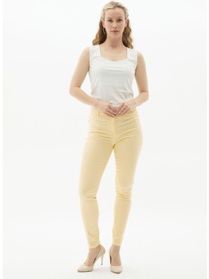 Selen Normal Bel Standart Sarı Kadın Pantolon 24YSL5187