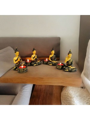 Taşdevri Life Dekoratif 4 Lü Buda Mumluk Tealight