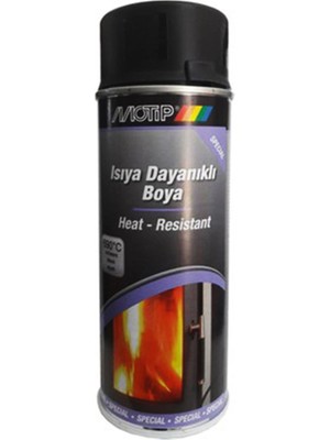 Motip 690°C Isıya Dayanıklı Siyah Sprey Boya - 400 ml, Benzin ve Kimyasallara Uyumlu, Araç Egzozları ve Soba Boruları İçin