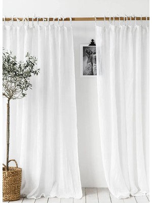 Boutique Curtain Keten Rustik Tül Perde Pilesiz