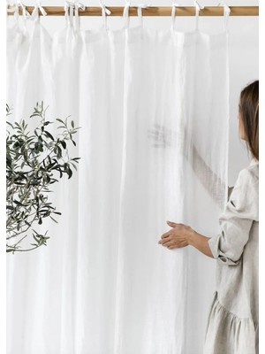 Boutique Curtain Keten Rustik Tül Perde Pilesiz