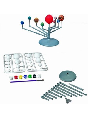 Limmy Gezegenler Alemi , Güneş Gezegen Deney Seti Boya ve Fırçalı - 9' Lu Gezegen Maket