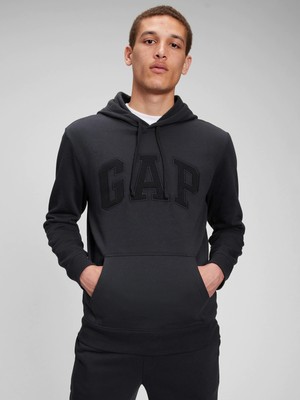 Gap Erkek Siyah Gap Logo Kapüşonlu Sweatshirt