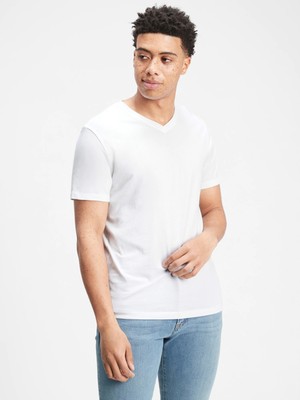 Gap Erkek Gri Classic V-Yaka T-Shirt