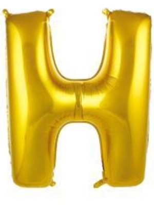 Eğlence Marketi 40 Inç 100 cm Altın Folyo Harf Balon H