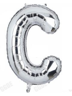 Eğlence Marketi 30 Inç 70 cm Gümüş Folyo Harf Balon C