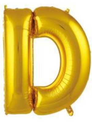 Eğlence Marketi 34 Inç 76 cm Altın Folyo Harf Balon D