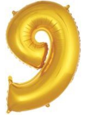 Eğlence Marketi Folyo Rakam Balon 76 cm Altın 9
