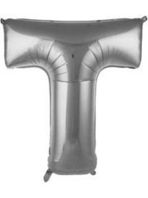 Eğlence Marketi 34 Inç 76 cm Gümüş Folyo Harf Balon T