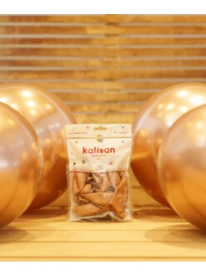 Eğlence Marketi 12 Inç Standart Boy Krom Balon Rose Gold 50 Adet