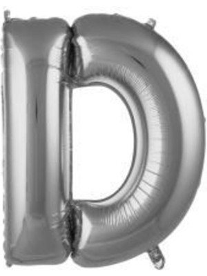 Eğlence Marketi 34 Inç 76 cm Gümüş Folyo Harf Balon D