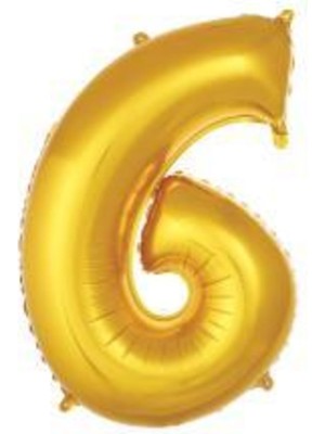 Eğlence Marketi 40 Inç 100 cm Altın Folyo Rakam Balon 6