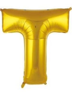 Eğlence Marketi 34 Inç 76 cm Altın Folyo Harf Balon T