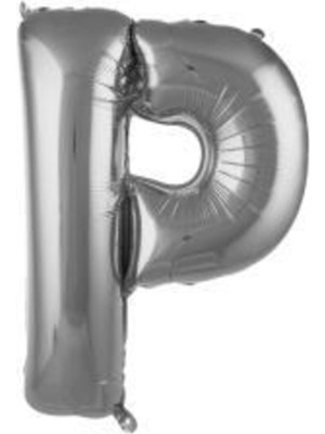 Eğlence Marketi 40 Inç 100 cm Gümüş Folyo Harf Balon P
