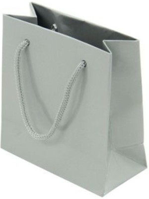 Eğlence Marketi 11X11 cm Ipli Karton Çanta 50 Adet Gümüş