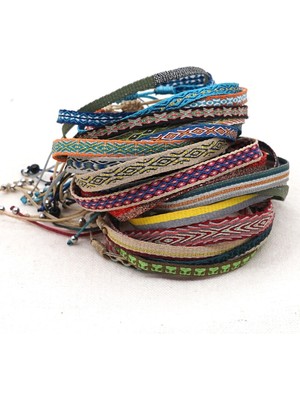 Mingjin Shop 1 KZ-0082 GO2BOHO Boho Takı Örgülü Bilezik Kadınlar Için El Örgü Bilezikler Bohemian Desen Arkadaşlar Vintage Tekstil Pulseras Mujer (Yurt Dışından)