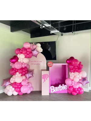 Eğlence Marketi Pastel Fuşya Makaron Pembe ve Beyaz Balon Zinciri 100 Adet