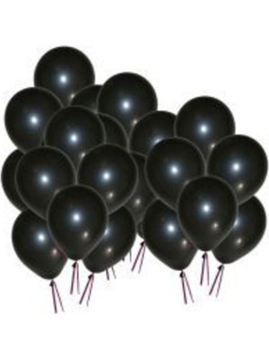 Eğlence Marketi 12 Inç Standart Boy Metalik Balon Siyah 100 Adet