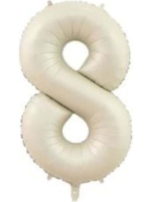 Eğlence Marketi 34 Inç 76 cm Krem Folyo Rakam Balon 8