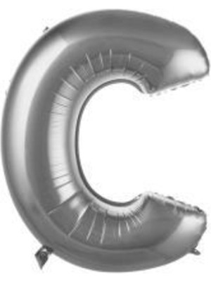 Eğlence Marketi 40 Inç 100 cm Gümüş Folyo Harf Balon C