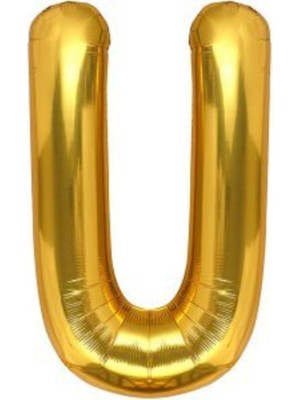 Eğlence Marketi 30 Inç 70 cm Altın Folyo Harf Balon U