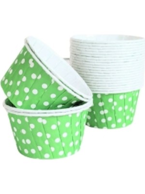 Eğlence Marketi Dolphin Kağıt Muffin Kek Kapsülü Shrinkli Yeşil Puantiyeli 50 Adet