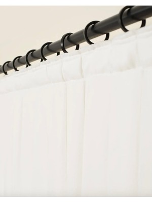 Boutique Curtain Düz Krep 1/3 Sık Pile Tül Perde Ütü Istemez Korniş/rustik Uyumlu Perde