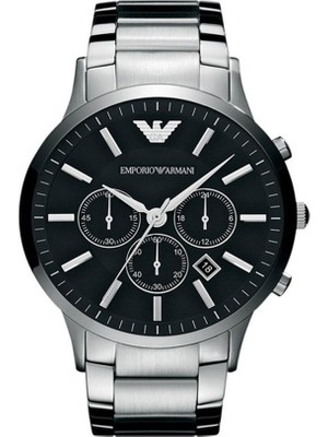 Emporio Armani Ar2460 Erkek Kol Saati Çelik Kasa Siyah Kadran Suya Dayanıklı 46 mm