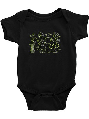 Darkhane Kimya Atomlar Siyah Unisex Bebek Body - Zıbın