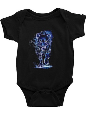 Darkhane Hayalet Kurt Siyah Unisex Bebek Body - Zıbın