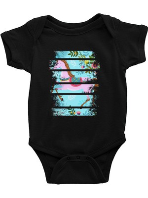 Darkhane Lila At Siyah Unisex Bebek Body - Zıbın