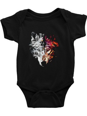 Darkhane Kurt Siyah Unisex Bebek Body - Zıbın
