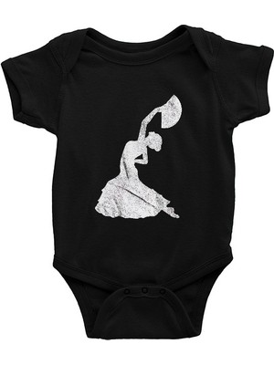 Darkhane Flamenko Siyah Unisex Bebek Body - Zıbın