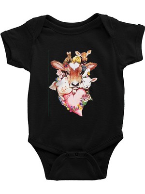 Darkhane Veteriner Siyah Unisex Bebek Body - Zıbın