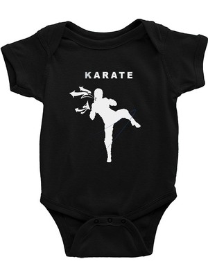 Darkhane Karate Ninja Siyah Unisex Bebek Body - Zıbın