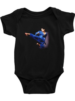 Darkhane Karate Siyah Unisex Bebek Body - Zıbın