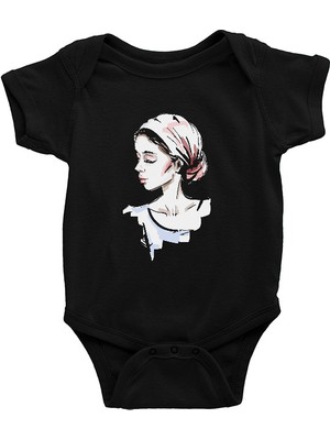 Darkhane Fashion Girl Siyah Unisex Bebek Body - Zıbın