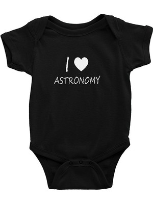 Darkhane Astronomi Sevenler Siyah Unisex Bebek Body - Zıbın