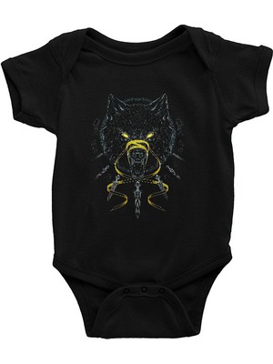 Darkhane Ninja Kurt Siyah Unisex Bebek Body - Zıbın