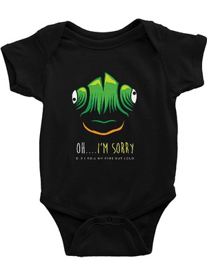 Darkhane Iguana Siyah Unisex Bebek Body - Zıbın