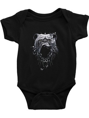 Darkhane Püro Içen Bulldog Siyah Unisex Bebek Body - Zıbın