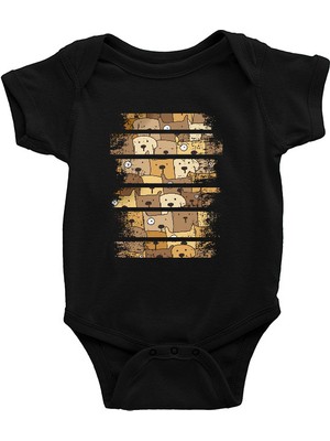 Darkhane Cool Köpekler Siyah Unisex Bebek Body - Zıbın