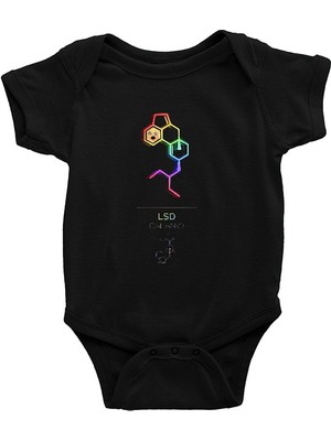Darkhane Lsd Molekülü Siyah Unisex Bebek Body - Zıbın