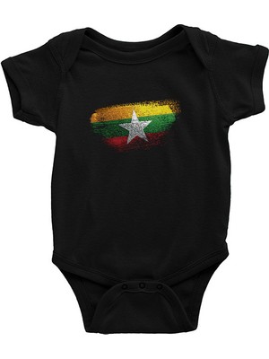 Darkhane Myanmar Siyah Unisex Bebek Body - Zıbın