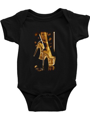 Darkhane Topuklu Ayakkabı Benjamin Franklin Siyah Unisex Bebek Body - Zıbın