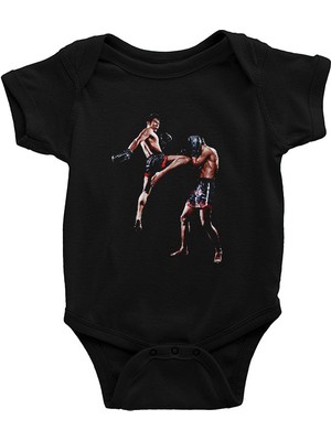 Darkhane Muay Thai Siyah Unisex Bebek Body - Zıbın
