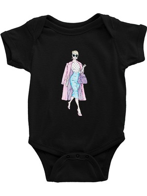 Darkhane Moda Ikonu Siyah Unisex Bebek Body - Zıbın