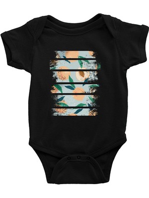 Darkhane Şeftali Siyah Unisex Bebek Body - Zıbın