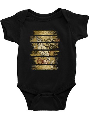 Darkhane Sultan Papağanı Siyah Unisex Bebek Body - Zıbın